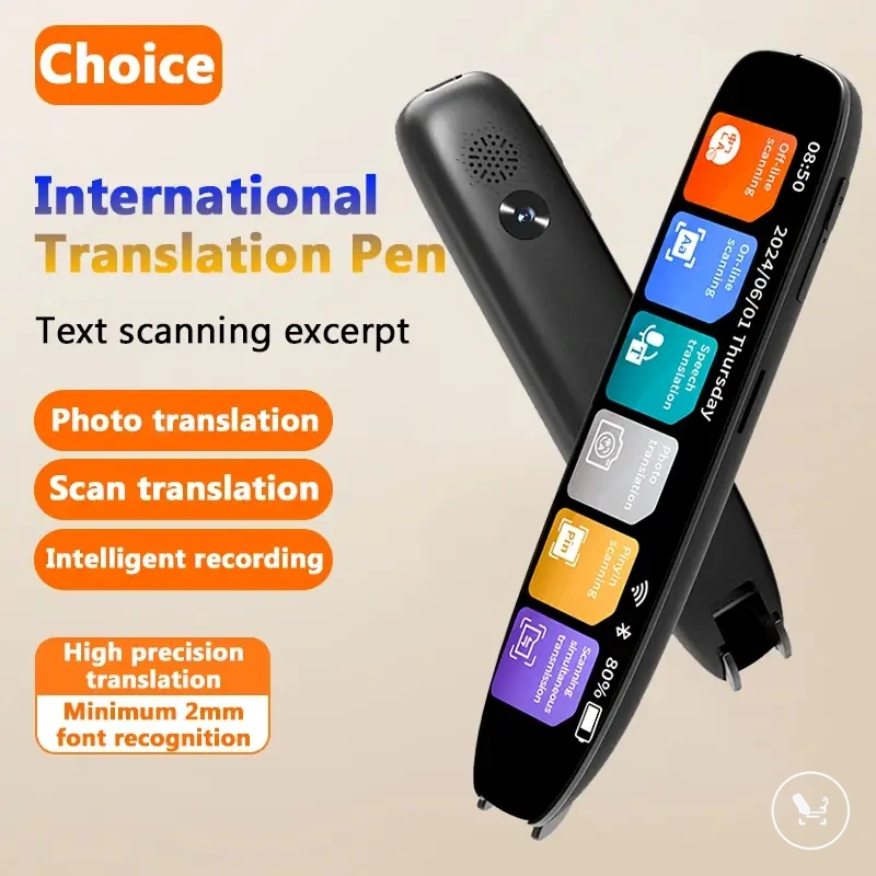 Bolígrafo traductor de voz con Wi-Fi y traducción por escaneo para negocios y desplazamientos.