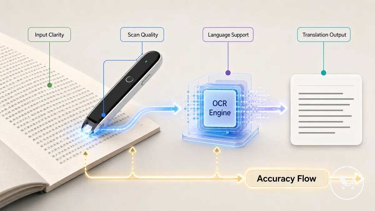 processus de précision du stylo traducteur de la numérisation à la traduction
